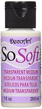 DecoArt SoSoft Fabric Acrylics Paint, 1-Ounce, Transparent Medium