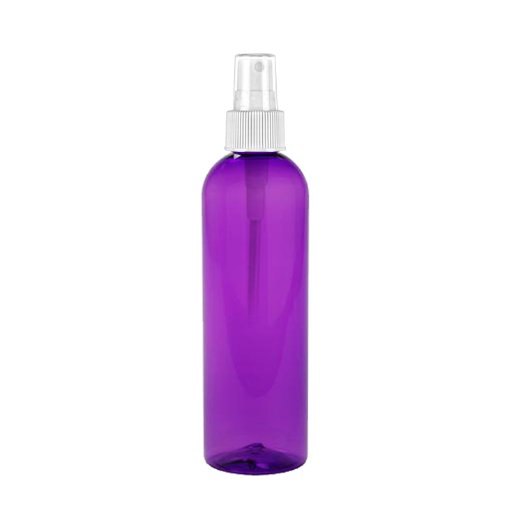 MoYo Natural Labs Fine Mist Spray Empty Bottle with Trigger - 8 oz Clear Refillable Spray Mist Bottle Purple