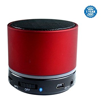 Drumstone S10 Wireless Bluetooth Speakers with Handsfree, FM Radio and SD Card Slot Works with all Android or Iphone Devices (1 Year Warranty, Color May Vary)