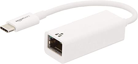 AmazonBasics USB 3.1 Type-C to Ethernet Adapter for Apple Mac and PC - White