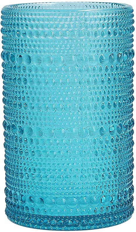 Fortessa Jupiter Collection Iced Beverage Cocktail Glass, Set of 6, 13 Ounce, Lagoon Blue