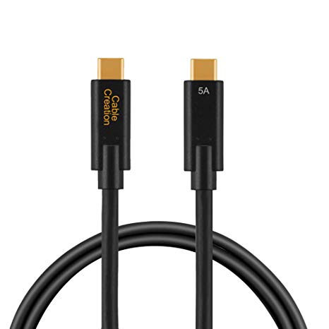 USB C to USB C Cable(5A/10G), CableCreation 5ft Super Speed Gen 2 USB 3.1 Type C Male to Male Cable, Compatible MacBook (Pro), Nintendo Switch, etc. 1.5M /Black