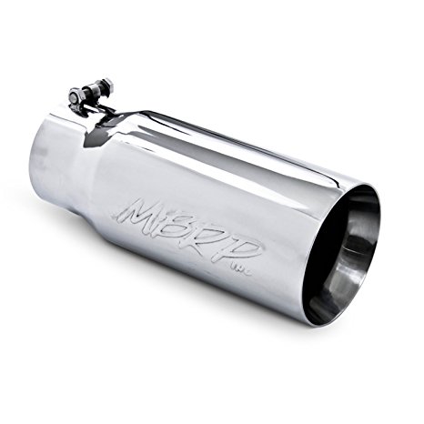 MBRP T5049 5" O.D. 4" Inlet 12" Length T304 Stainless Steel Dual Wall Straight Exhaust Tip