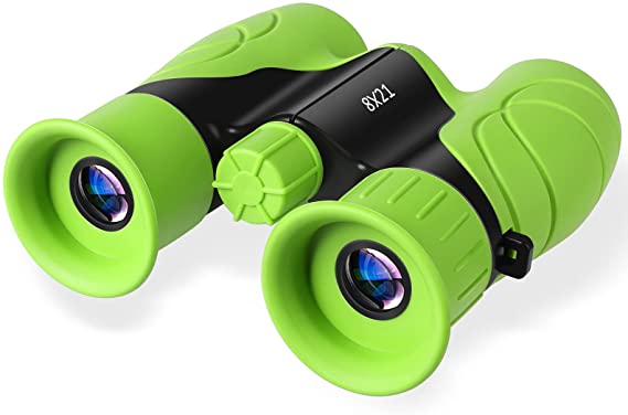 Binoculars for Kids, Gifts for 3-12 Year Boys Girls, Compact Kids Binoculars 8x21 High-Resolution for Bird Watching, Camping, Exploration, Hiking, Hunting, Sports Events and Safari Park (Green)