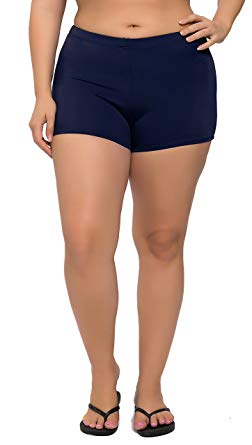 ATTRACO Women's Plus Size Solid Swim Bottom Swim Shorts Bathing Beach Bottom