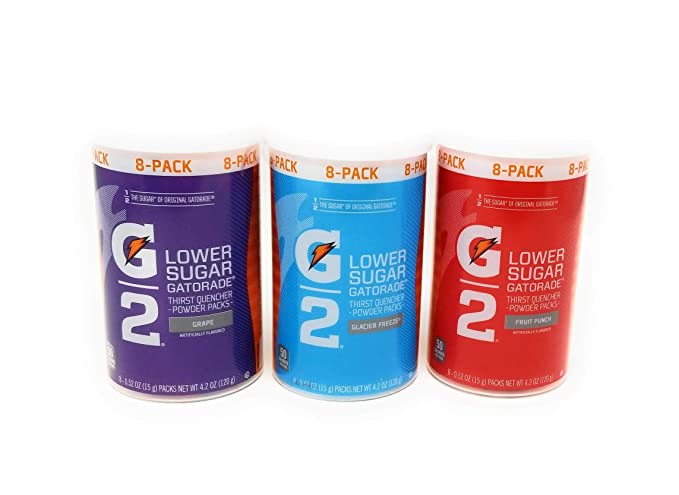 G2 Glacier Freeze, Fruit Punch, Grape Low Calorie Gatorade Combo Pack