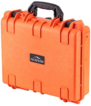 Monoprice Weatherproof Hard Case - 19in x 16in x 6in, Orange with Customizable Foam, Shockproof, IP67