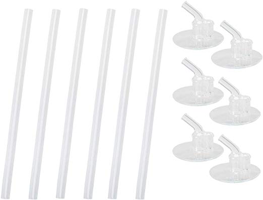 Bekith 12 Pack Silicone Replacement Straws Set For Thermos/Disney/Pinkah/Miffy/Dimi