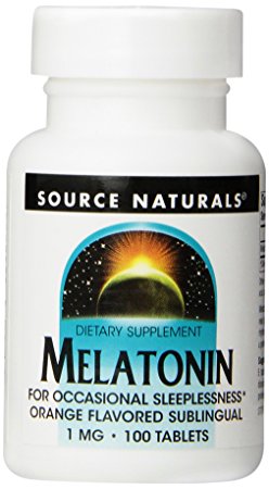 Source Naturals Melatonin  1mg, Orange, for Occasional Sleeplessness, 100  Sublingual Tablets