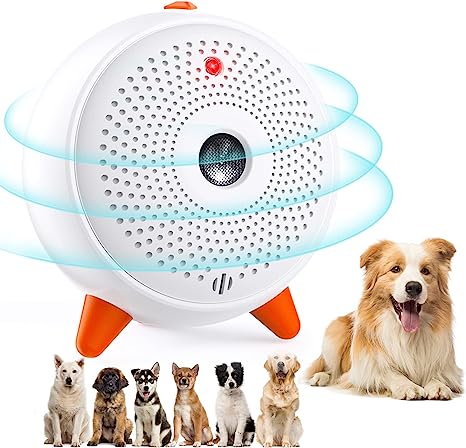 Anti Aboiements Chiens, Fréquence Ultrasons Dispositifs Anti-aboiements avec Sifflet, 33 Pieds Rechargeable Dispositif Dissuasion pour Petits et Grands Chiens Exterieu,solutions anti-aboiement pour