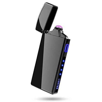 Lighter Electric Arc Lighter Plasma Lighter Windproof Lighter USB Rechargeable w/Battery Indicator