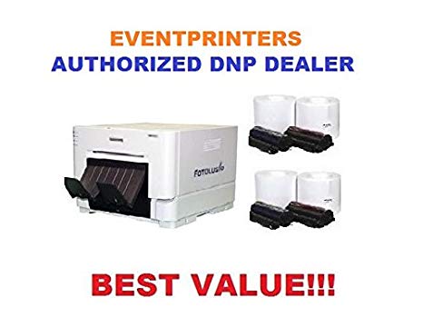 DNP DS-RX1HS Photo Printer - BUNDLE - with FOUR ROLLS of 4x6 media (total of 2.800 prints)