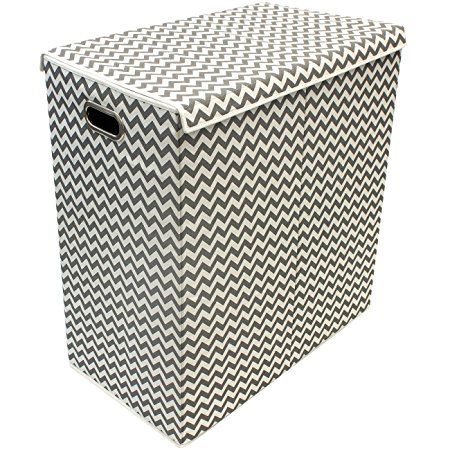 Sorbus Laundry Hamper Sorter with Lid Closure - Double (Double Chevron Thin Pattern)