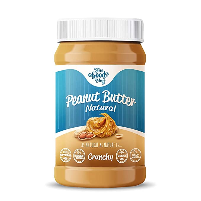 The Good Stuff All Natural Peanut Butter Crunchy | Unsweetened, Protein Rich, No added Salt, Vegan, Gluten Free | Pack of 1 - 1kg