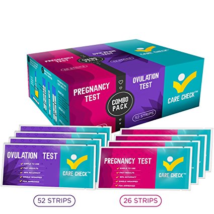 Care Check Combo Ovulation and Pregnancy Test Kit, 52 Ovulation Tests and 26 Pregnancy Tests