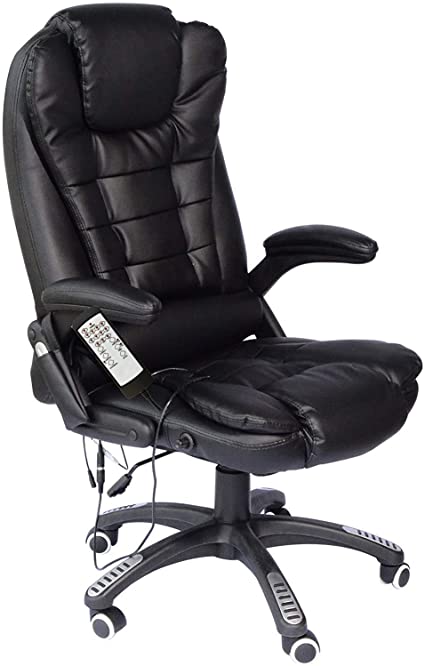 Cherry Tree Furniture Executive Recline Extra Padded Office Chair (Massage, Black)