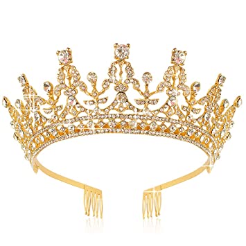 Dark Gold Tiaras and Crowns for Women Aprince Birthday Crowns for Women and Girls The Crowns for Women Gold Princess Crowns and Tiaras for Girls Gold Crown for Girls Birthday Girl Crown