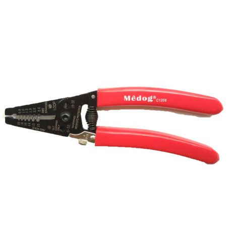 Medog C1208 7inch Wire stripper cutter crimper hand tools strip solid(10-20AWG) cable stripper (RED)