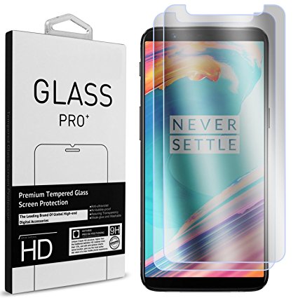 OnePlus 5T Screen Protector, CoverON 2 Piece Premium Slim Fit Tempered Glass Screen Protector for OnePlus 5T - HD Clear