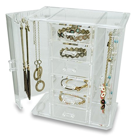 OnDisplay Tiered Acrylic Jewelry Cabinet Organizer