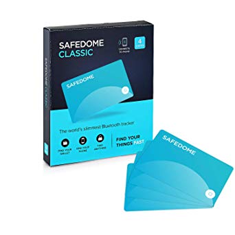 Safedome Classic Blue Bluetooth Tracker Card. Fits Any Wallet, Purse or Bag. The thinnest Bluetooth Card in The World (1 Pack)