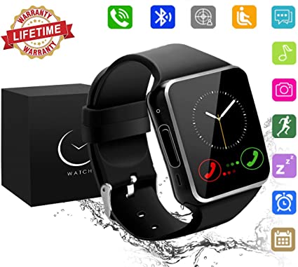 Android Smart Watch for Women Men, 2019 Bluetooth Smartwatch Smart Watches Touchscreen with Camera, Cell Phone Watch with SIM Card Slot Compatible Android Samsung iOS Phones XS 8 7 6 Note 8 9 Adult