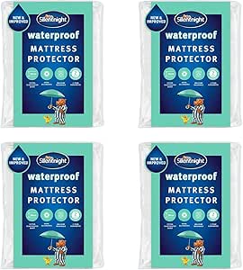 Silentnight Waterproof Mattress Protector - Small Double Mattress Protector with Deep 30cm Fitted Skirt and Soft Touch Quiet Rustle Free Cover - Machine Washable and Hypoallergenic - 4 Pack