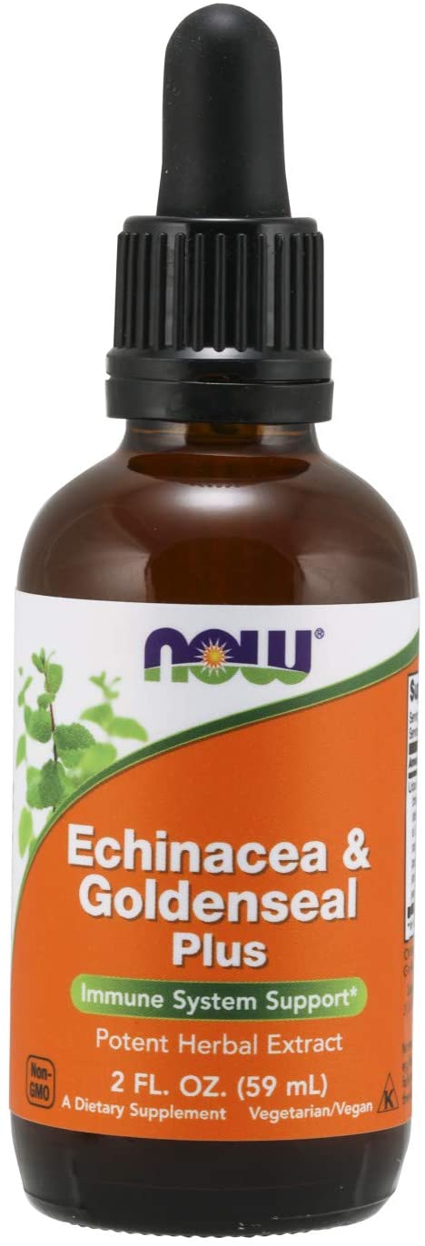 NOW Supplements, Echinacea & Goldenseal Plus with Dropper, Immune System Support*, 2-Ounce