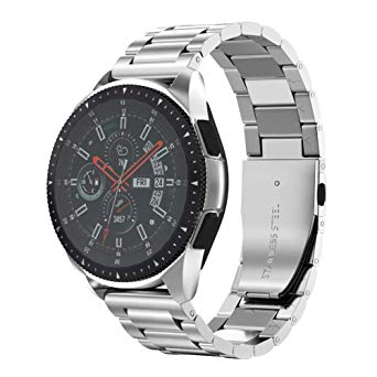 NotoCity 22mm Stainless Steel Watch Band Compatible Samsung Galaxy Watch (46mm)，Samsung Gear S3,ASUS Zen Watch、 Zenwatch 2 1.63"，Pebble time Watch,Moto 360 2nd men-46mm,LG Watch-22mm Silver