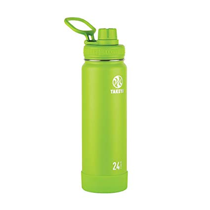 Takeya Actives Insulated Stainless Water Bottle with Insulated Spout Lid, 24oz, Lime