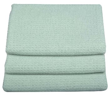 Sinland Waffle Weave Microfiber Kitchen Towels Dish Cloths 16 Inch X 24 Inch 3 Pack Light Jade