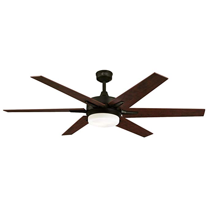 Westinghouse 7207800 Transitional Cayuga 60 inch Oil Rubbed Bronze Indoor Ceiling Fan, Dimmable Led Light Kit with Opal Frosted Glass