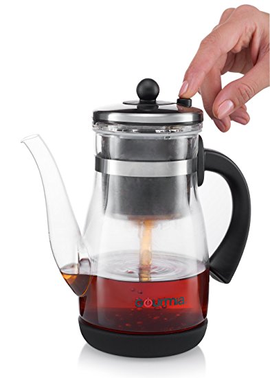 Gourmia GTP9815 Tea & Coffee Pot Glass Coffee & Tea Maker Combo With Stainless Steel Filter 850ml Capacity