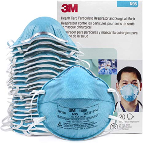 3M 1860 Medical Mask N95, 20 Count, Expire on May 2024, International Shipping Eligible