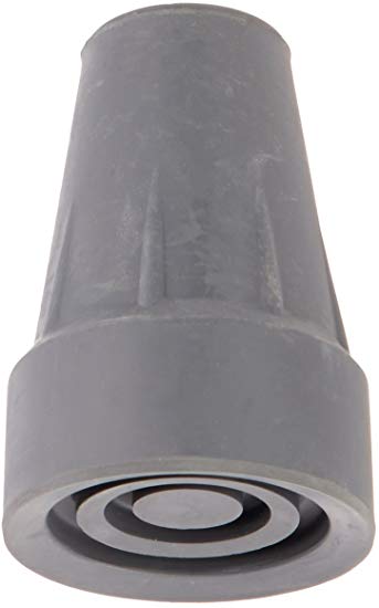 Sammons Preston Latex Free Crutch Tips (Sold in Pairs),Crutch and Walker Accessories, Replacement Crutch Tips for Crutches, Walkers and Canes, Flat Base, Gray Crutch Tips, Non-Latex