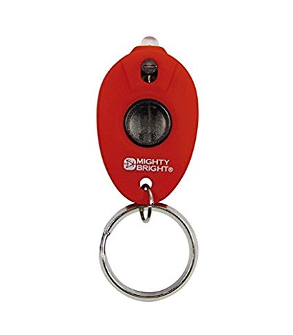 Mighty Bright Keyring Keychain Rubberised LED Utility Light, 8 Lumens, Keychain Red
