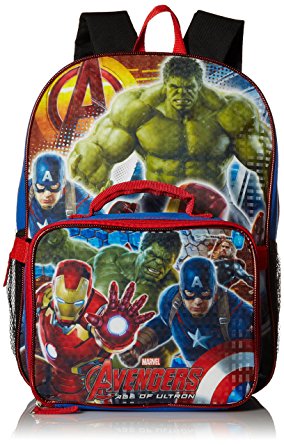 Marvel Avengers Boys' Backpack with Detachable Lunch Bag