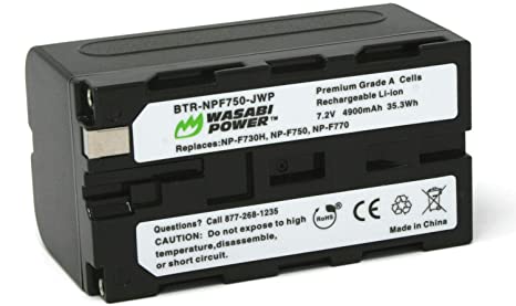 Wasabi Power Battery for Sony NP-F730, NP-F750, NP-F760, NP-F770 (4900mAh) and Sony CCD-TRV16, CCD-TRV201, CCD-TRV215, DCR-TRV110, DCR-TRV120, HXR-NX5U, HDR-AX2000, HDR-FX1000, HDR-FX7, HVR-V1U, HVR-Z7U, HVR-Z5U