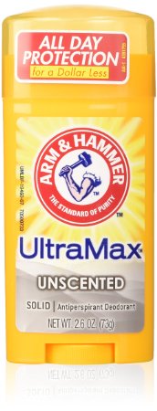 Arm and Hammer Ultra Max Advanced Anti-Perspirant and Deodorant Invisible Solid Unscented Packaging May Vary 26 oz 737 g Pack of 6