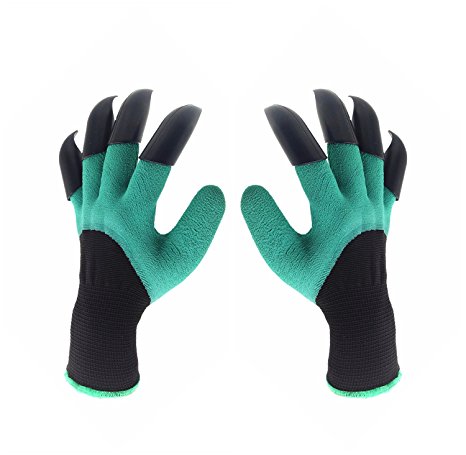 Inf-way Right&Left Handed Garden Genie Gloves with Fingertips Uniex Claws Quick & Easy to Dig and Plant Safe for Rose Pruning (Right   Left Claws 1 pair)