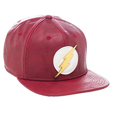 Bioworld Official- DC Comics Flash- Faux Leather Snapback Hat- One Size