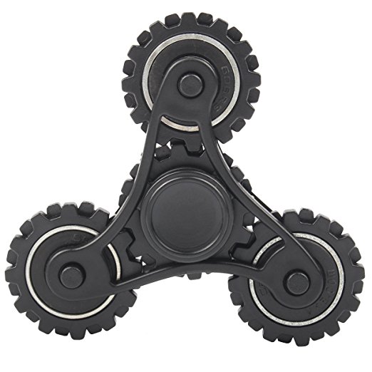 AMOSTING EDC Toys Fidget Spinner Tri-Spinner Hand Toy High Speed 3-4 Minutes Stress Anxiety Reducer with Click Function for Children Adult ADHD Autism Killing Time – Black