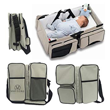 Travel Portable Bassinet 3 in 1 Diaper Bag Travel Baby Bed and Portable Changing Station, Multipurpose Baby Diaper Tote Bag Bed Upgraded Version