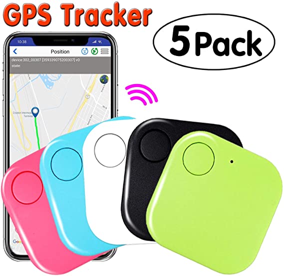 5 Pack Key Finder Smart GPS Tracker - Key Tracking Device Anti-Lost Alarm with Application for Kids Pet Phone Keychain Wallet Luggage Bag Item Finder Selfie Shutter Wireless Seeker