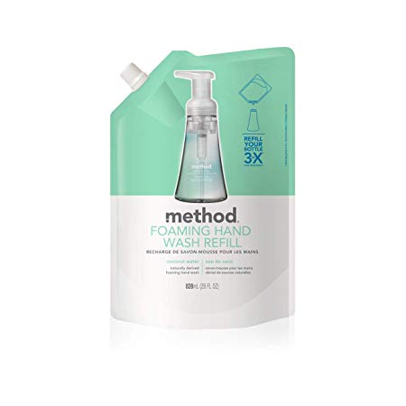 Method Foaming Hand Soap, Refill, Coconut Water, 28 Fl. Oz (Pack of 6)
