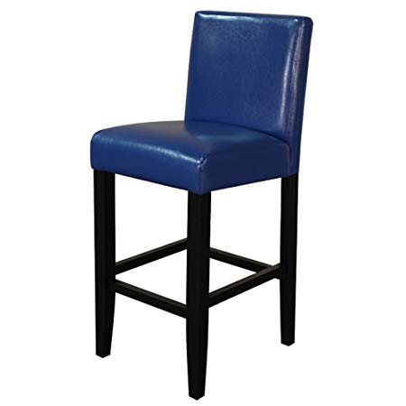Monsoon Pacific 222211 Villa Faux Leather Counter Stool, Set of 2, Blue
