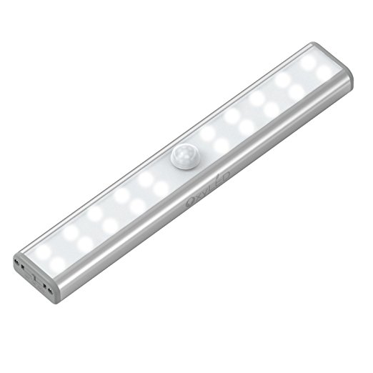 [Upgraded Version]OxyLED T-02U USB Rechargeable Stick-on Anywhere Portable 20 Super Bright LEDs Wireless Motion Sensing Light Bar with Magnetic Strip