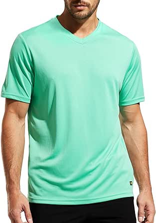 MIER Men's Quick Dry Workout Shirts Moisture Wicking Running Athletic Performance T-Shirts Recycled Polyester Top Tee