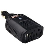 Power Inverter AutoGeneral 130W DC 12V to 120V AC Car Inverter DC Adapter Cigarette Lighter with AC Outlet and 24A Dual USB Ports for Laptop Notebook iPhone iPad Tablet Samsung HTC GPS DVD Player