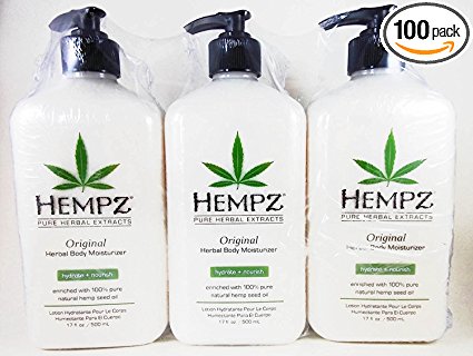 Hempz Original Herbal Moisturizer 17 Ounce Lotion 3 Pack